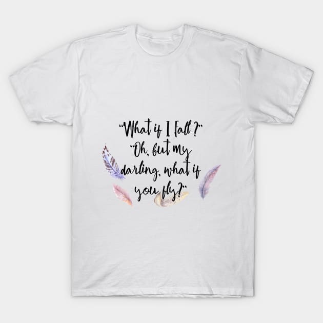 What if you fly? Feather whimsy. T-Shirt by peggieprints